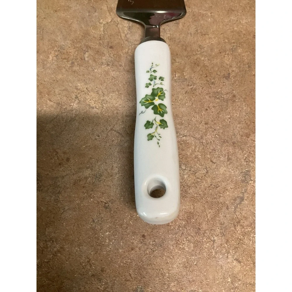 Vintage Corelle Coordinates Green Ivy Pie Spatula Serving Utensil
